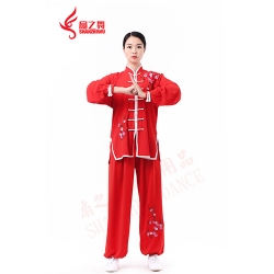 繡梅花棉加絲太極服