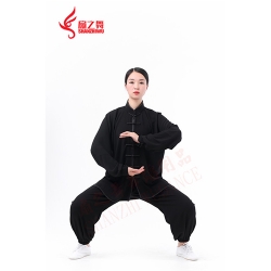 棉加絲太極服（黑）