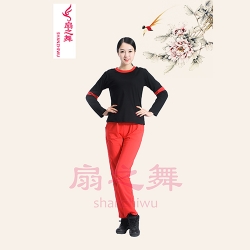 1709褲套裝黑紅